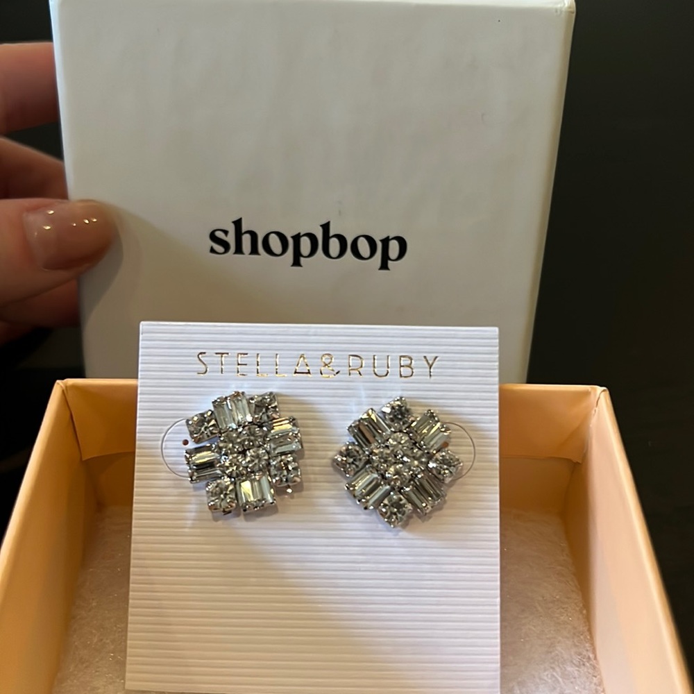 Brand new Stella & Ruby statement earrings - silver